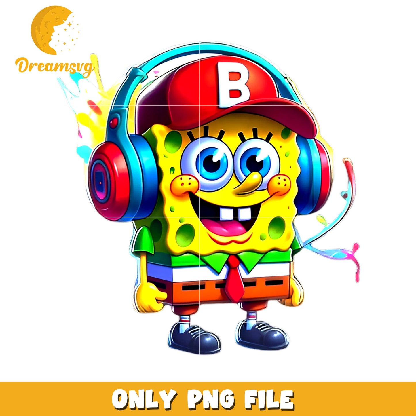 Sponge bob headphone png, spongebob squarepants png, spongebob movie png