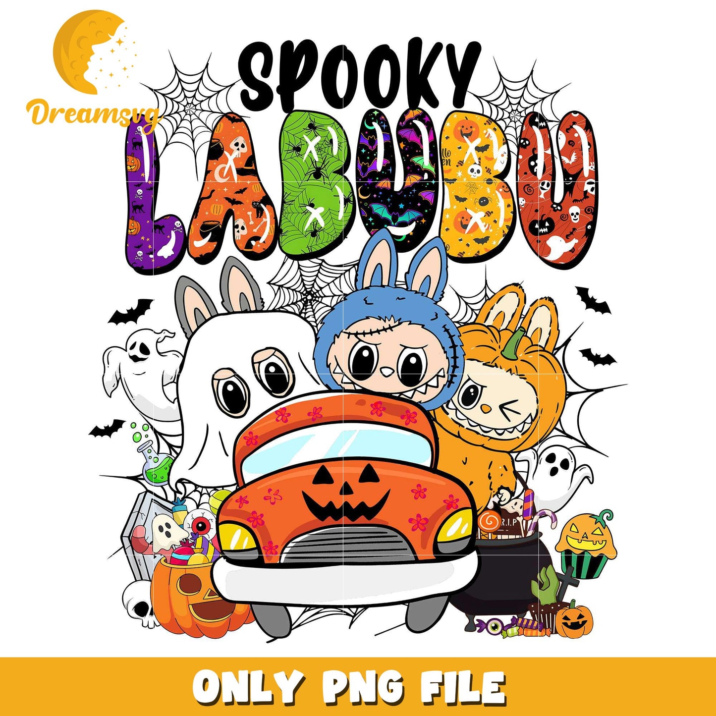 Spooky labubu png, halloween cartoons png, halloween movies png