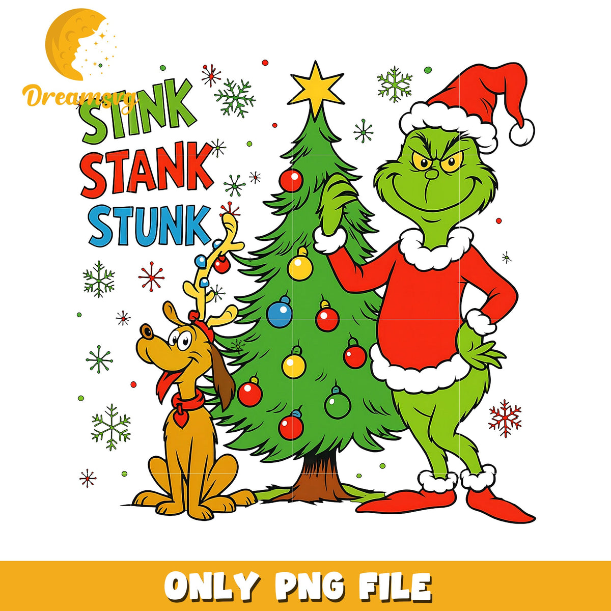 Stink stank grinch png, christmas png, grinch png