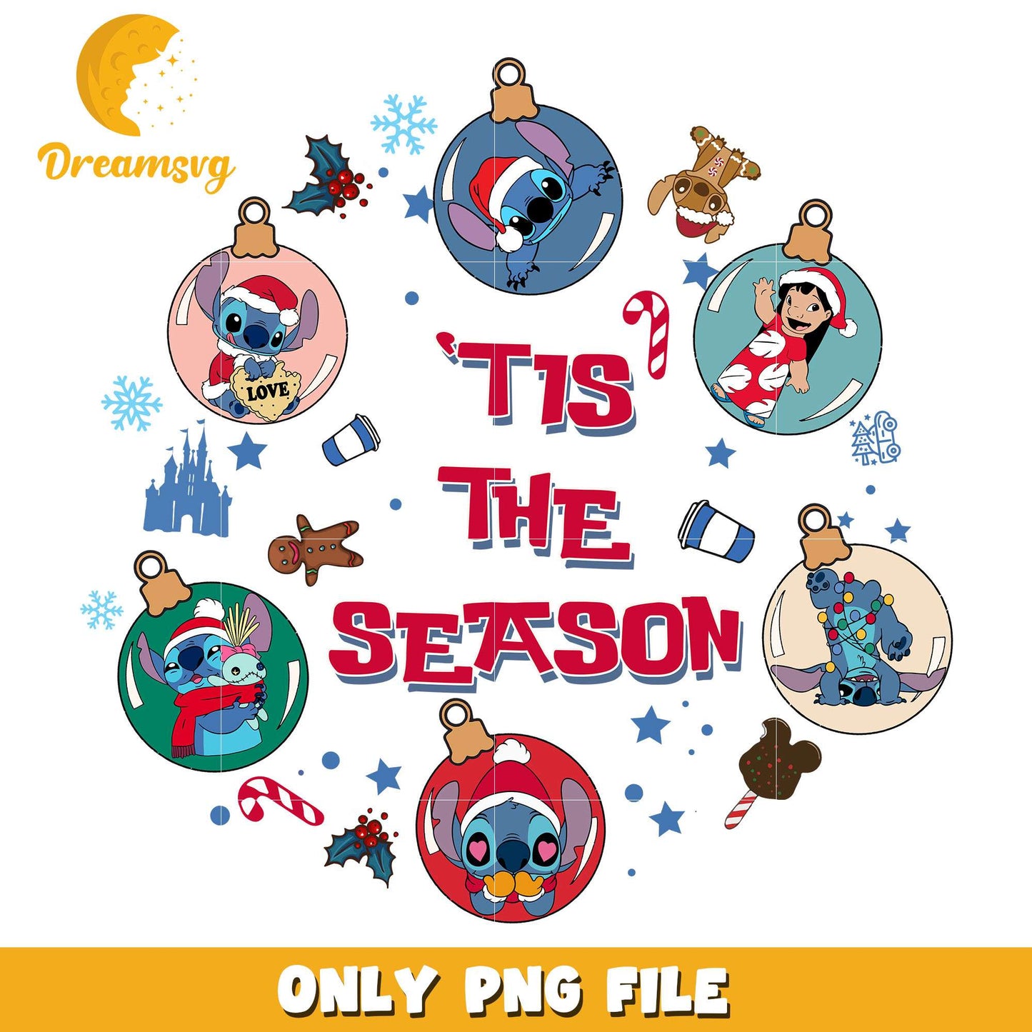 Stitch character tis the season png, stitch png, christmas png