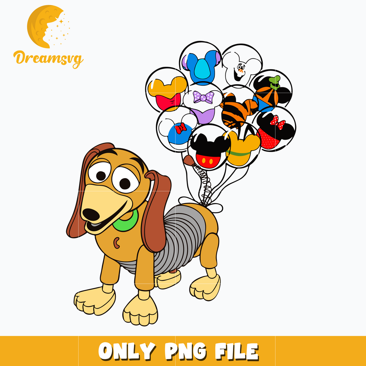 Slinky Dog with balloon png