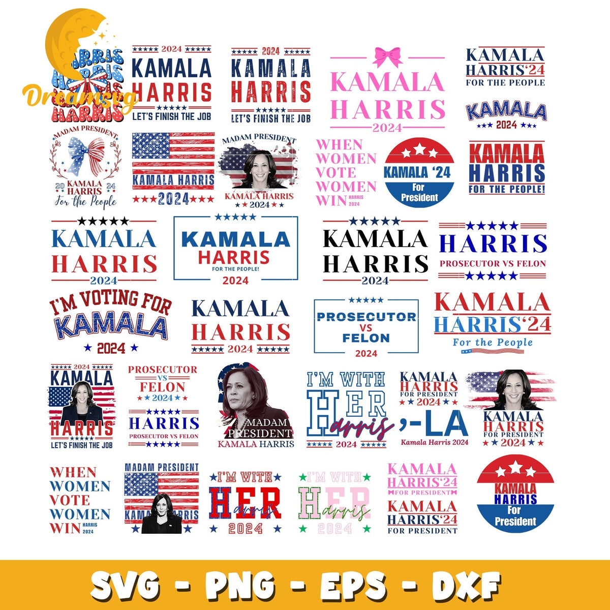 Logo kamala harris for presidents bundle svg, kamala harris logo svg