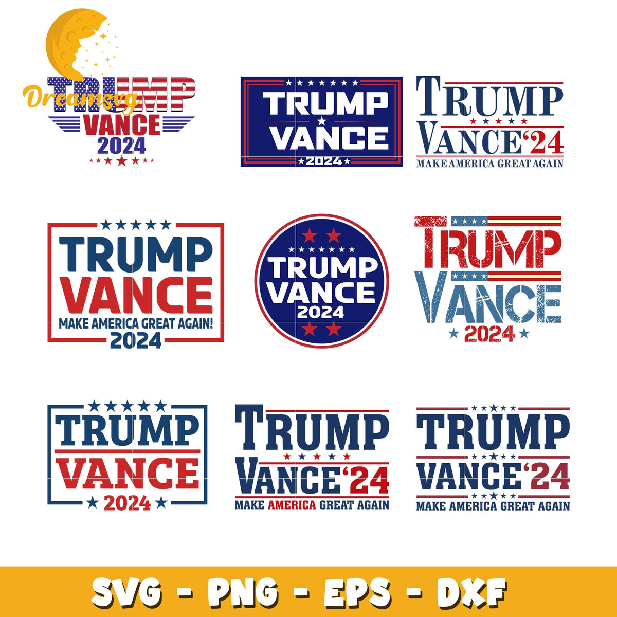 Trump vance 2024 logo bundle svg, trump vance logo svg