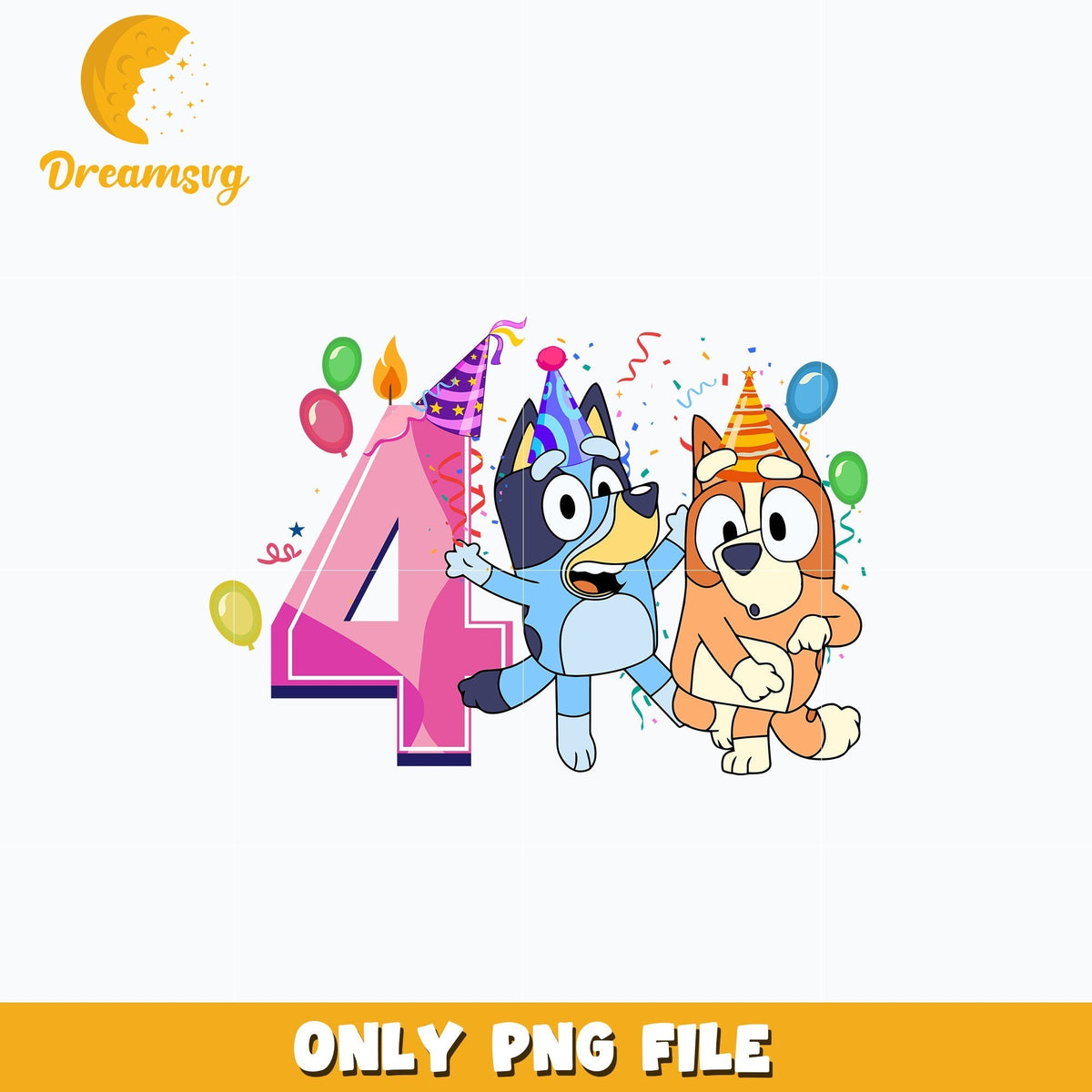 Bluey bingo 4th birthday png