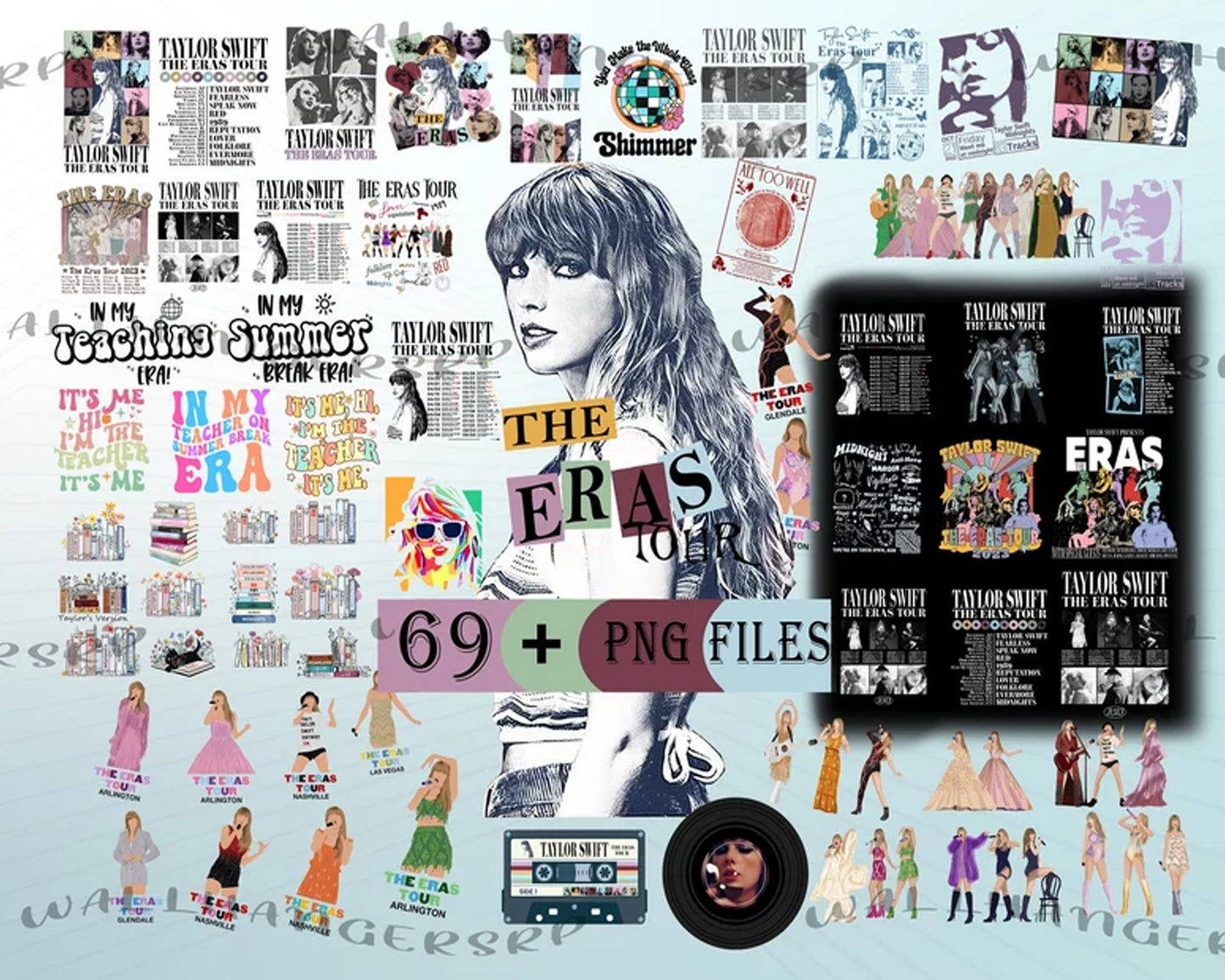69+ Taylor eras tour png bundle - Instant download