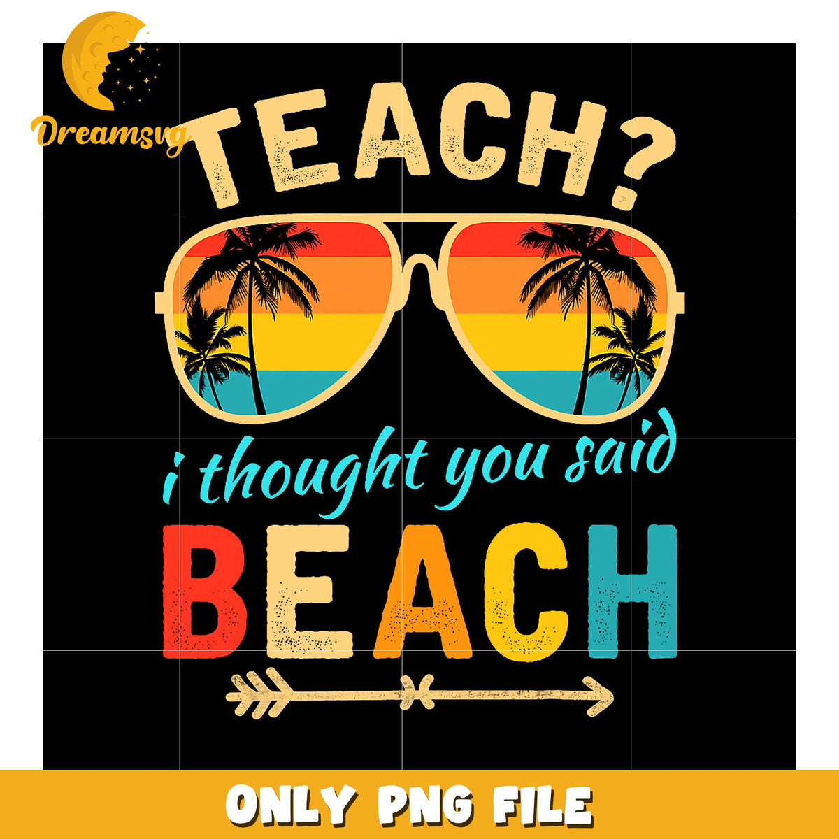 Teacher Beach PNG Sunglasses Design
