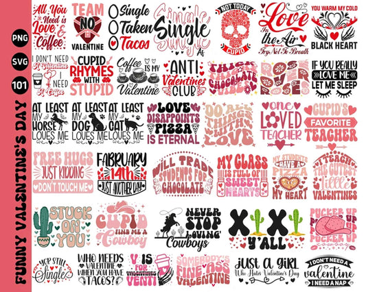 100+ Valentines Day Svg Png Bundle, Valentine Nurse Svg, Valentine Mom Svg, Teacher Valentine Svg, Funny Anti Valentine Cricut Sublimation Design