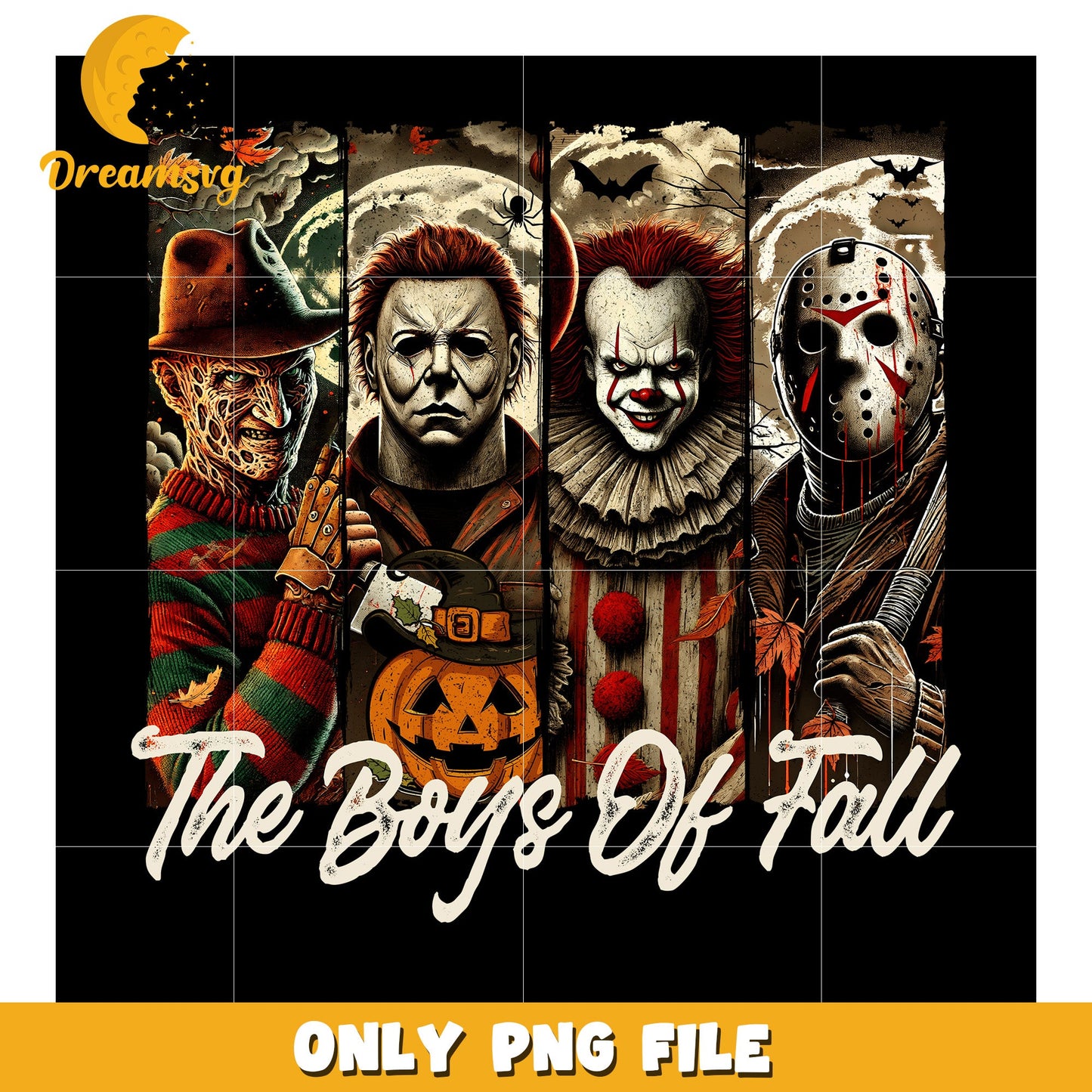 The boys of fall design png, halloween png, halloween season png
