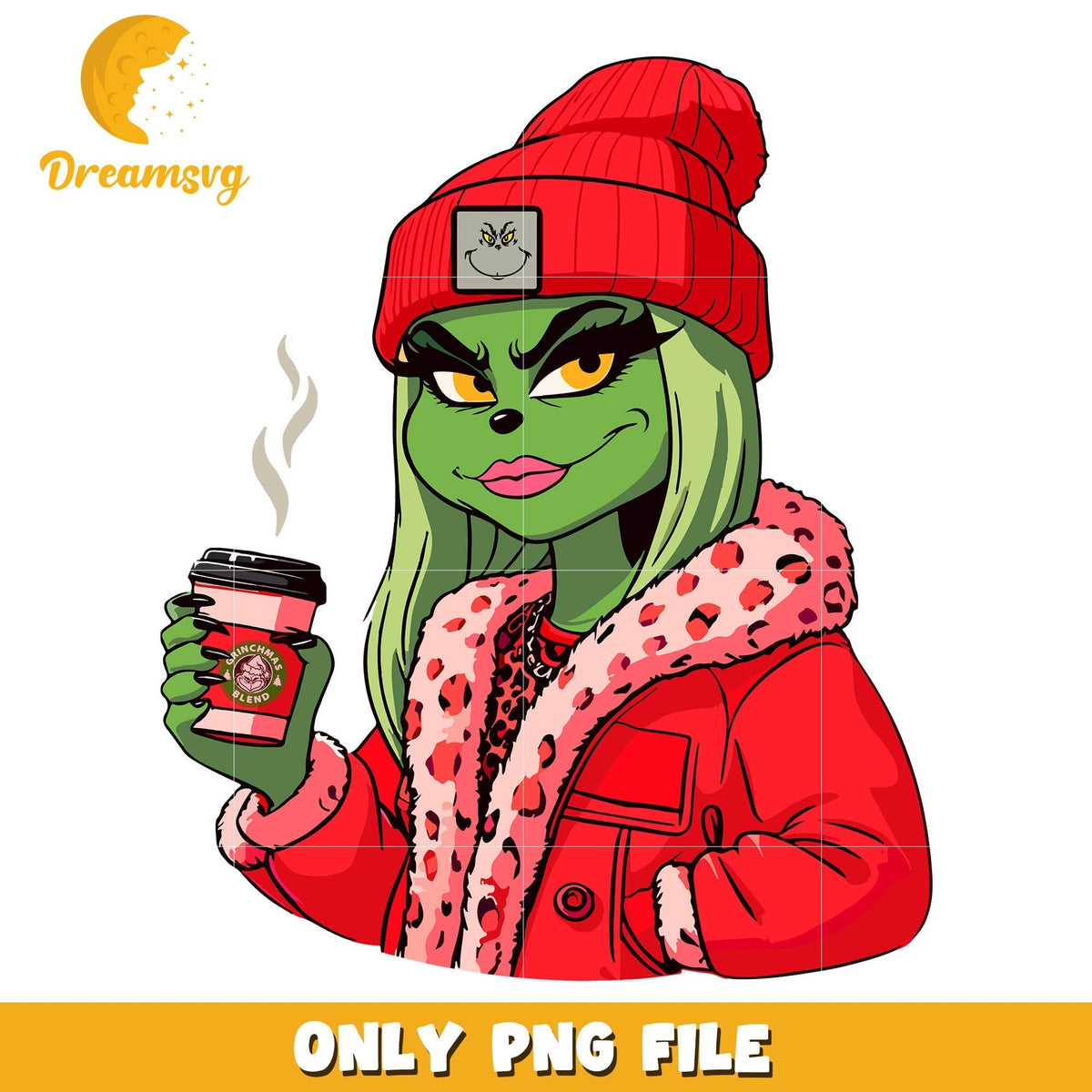 The grinch girl red vibes png, grinchmas blend png, grinchmas png