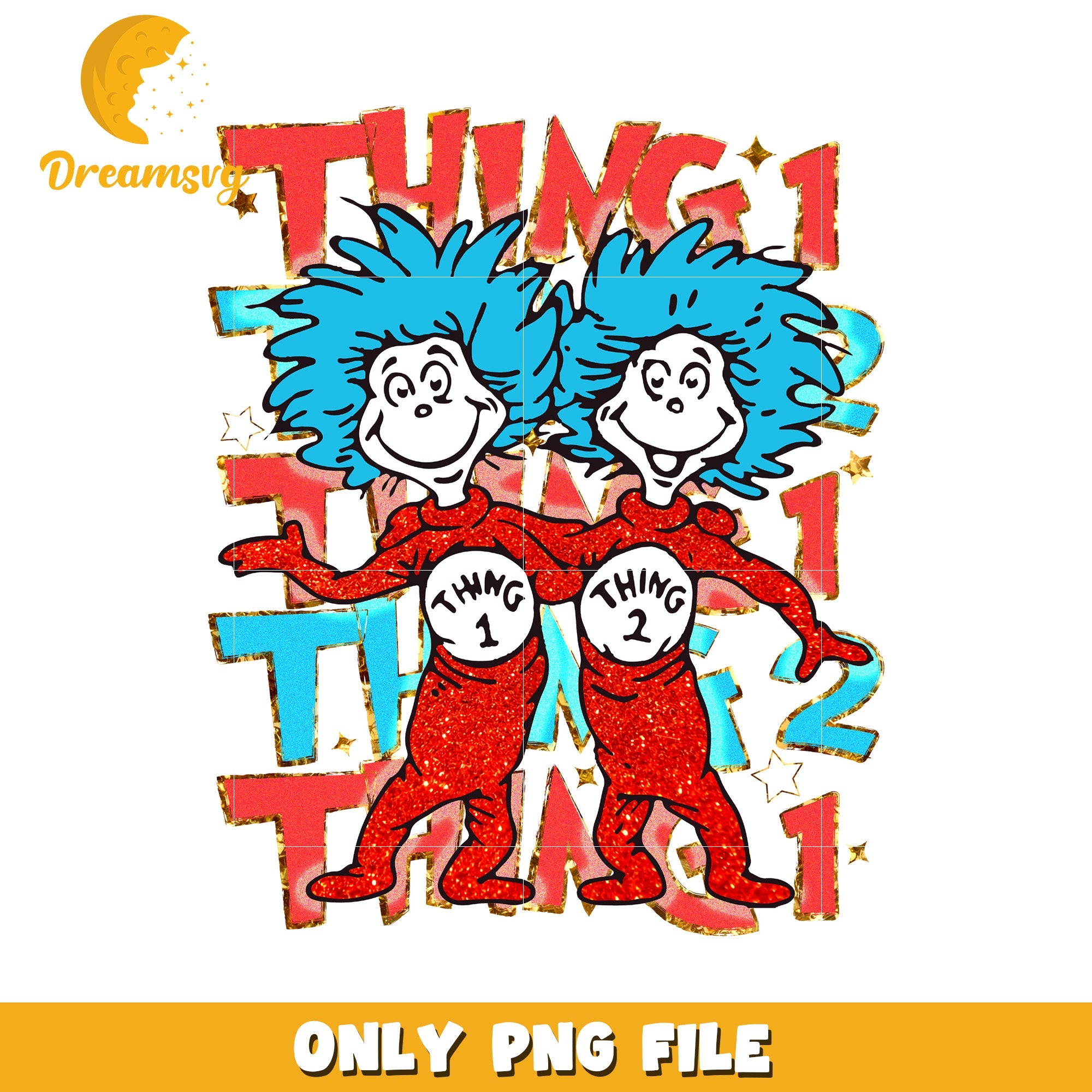 Thing one and thing two character png, dr seuss character