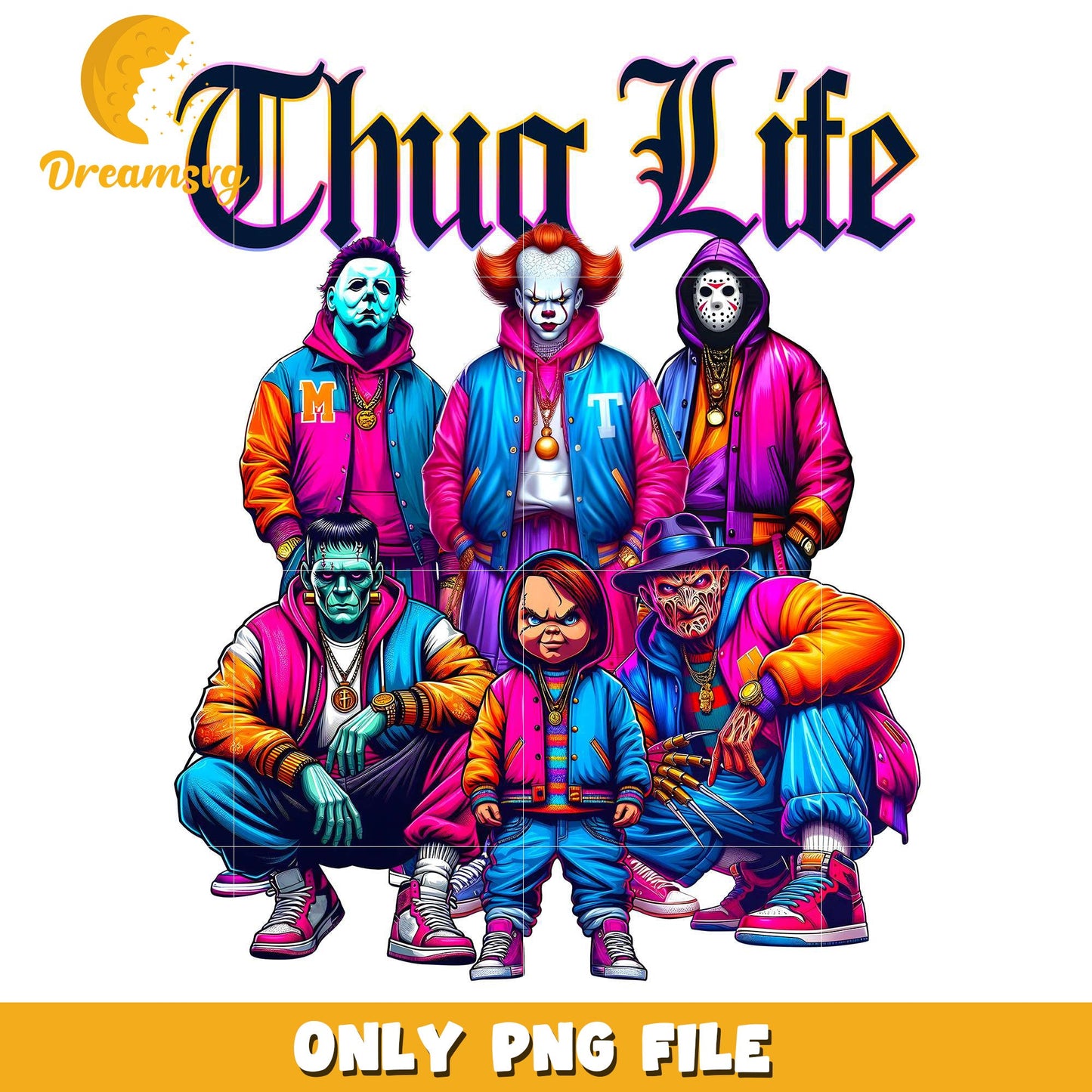 Thug life killers design png, halloween kills halloween ends png