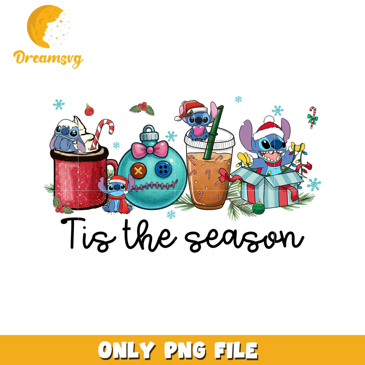 Tis the season Stitch png, christmas png, grinch png