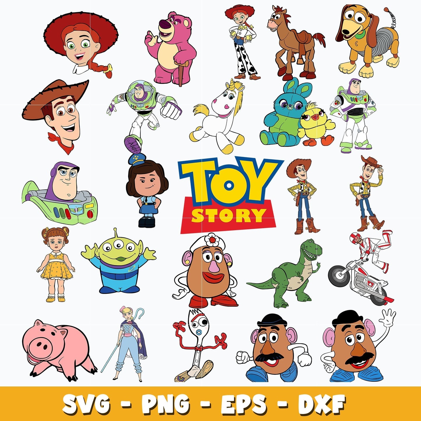 Toy story character bundle svg, Toy Story svg, Disney cartoon svg, Digital download