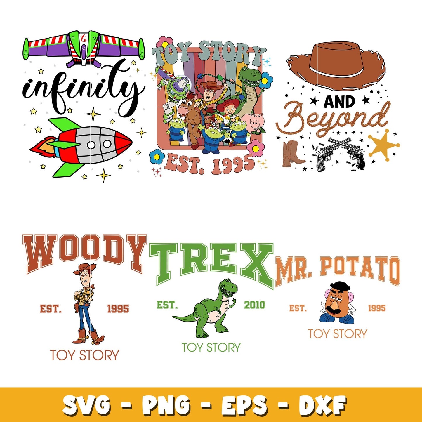 Disney Toy Story Movie Characters bundle svg, Toy Story svg, Disney cartoon svg, Digital download