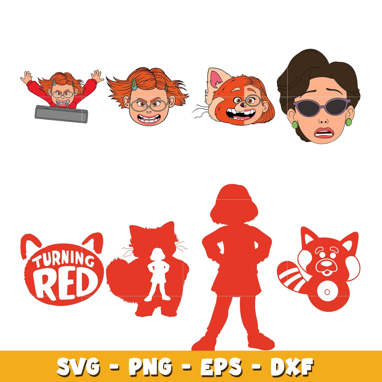 Disney's Turning Red Inspired Character bundle svg, Disney svg, Digital download