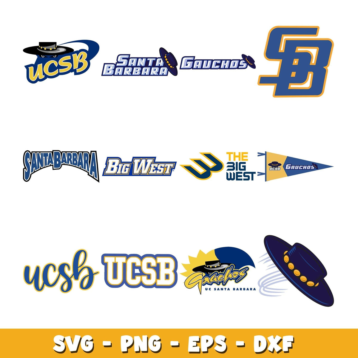 Logo uc santa barbara gauchos Bundle svg, uc santa barbara gauchos logo svg, ncaa svg
