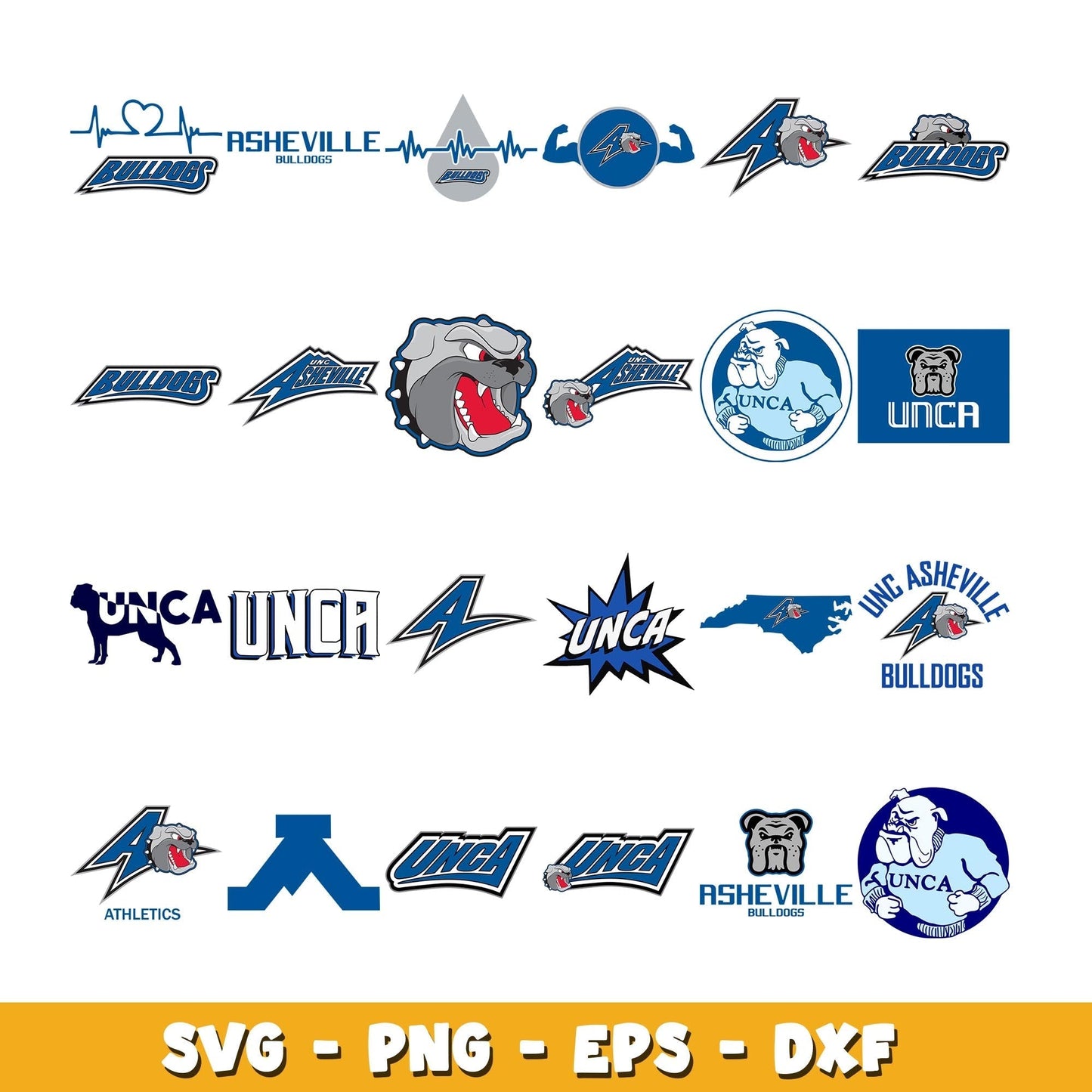 Asheville Bulldogs Football Bundle svg, Asheville Bulldogs logo svg, ncaa svg