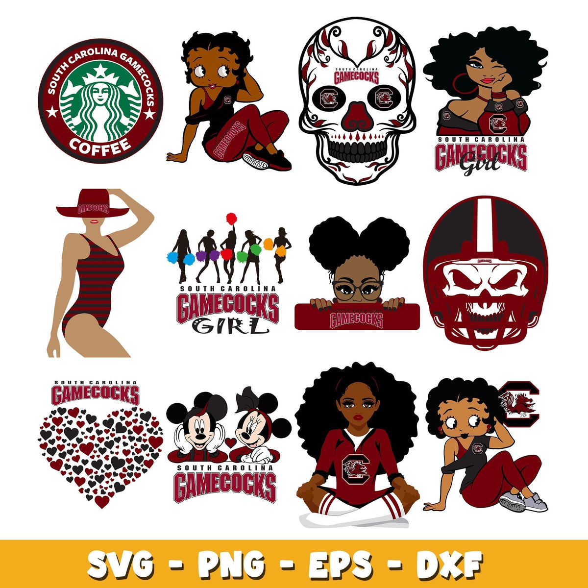 South Carolina Gamecocks girl Bundle svg, South Carolina Gamecocks logo svg, ncaa svg