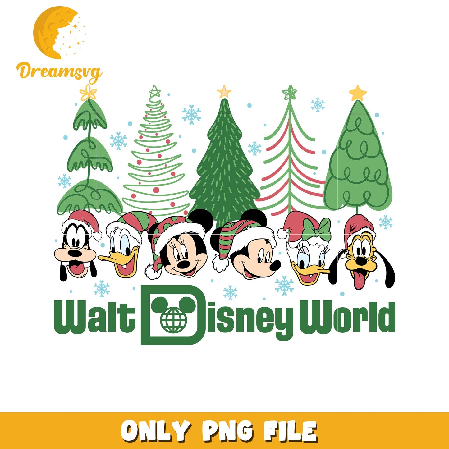 Walt Disney World Holiday Characters PNG Design File