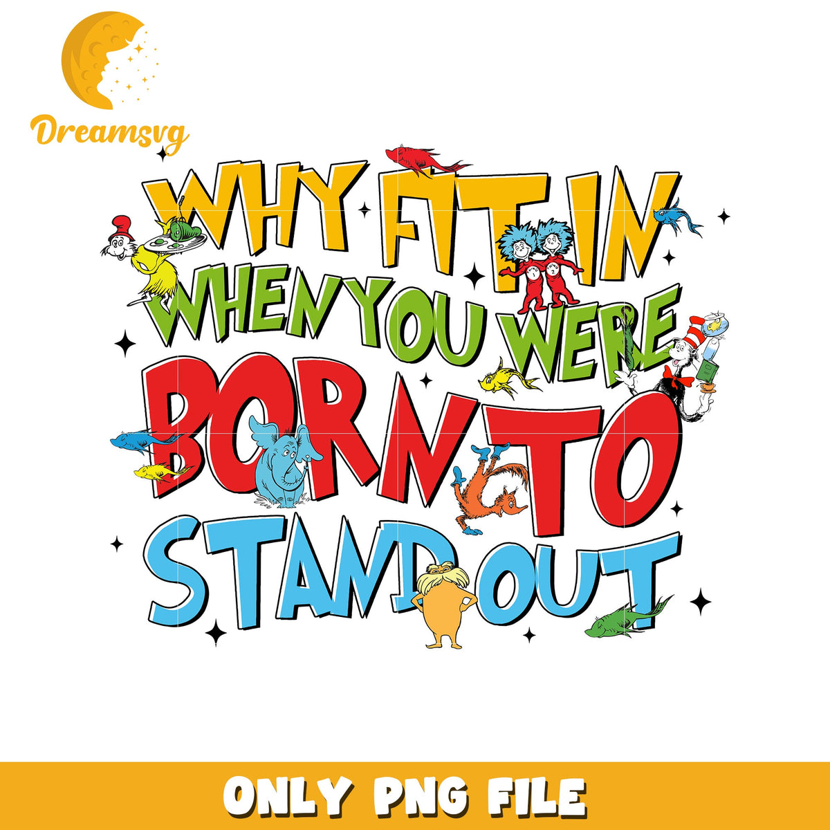 Why fit in when you were born to stand out png, wave font png