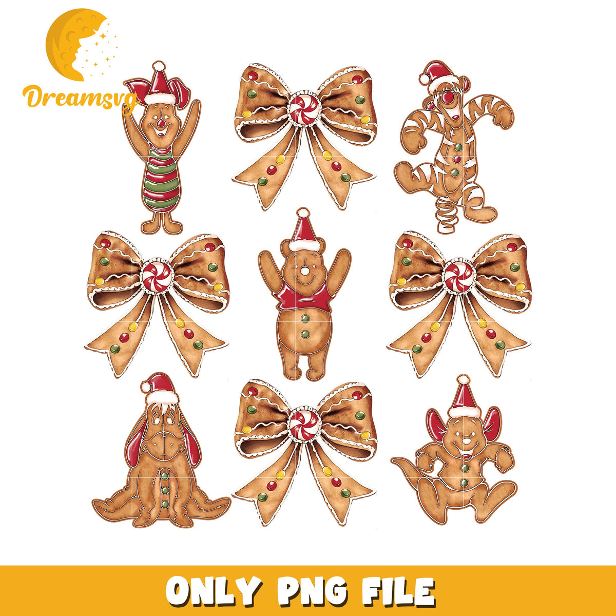 Winnie pooh ginger cookies png, disney winter joy png, holiday happiness png