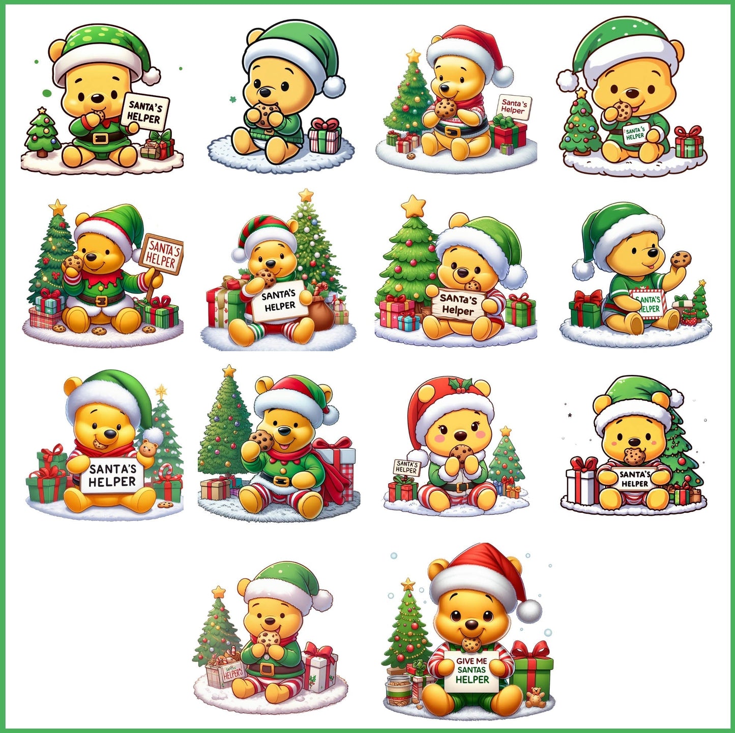 Winnie the Pooh Christmas bundle png