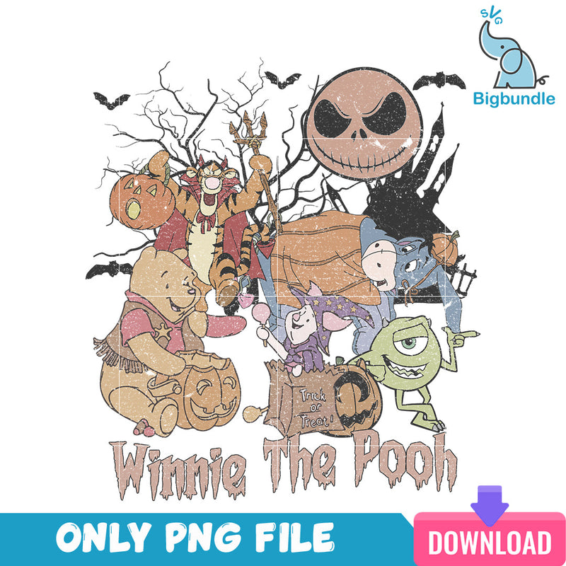 Winnie the pooh halloween, halloween png, Digital download.