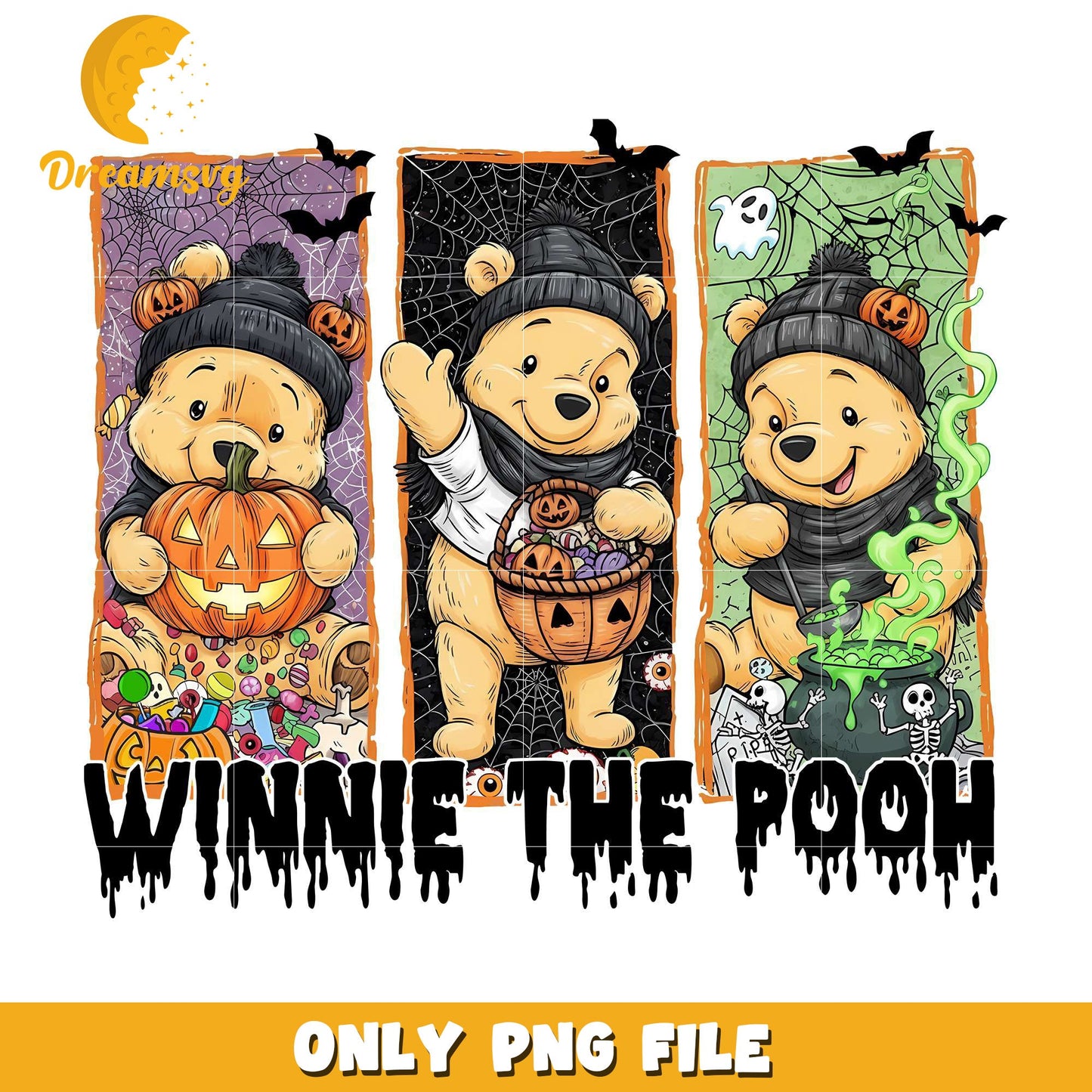 Winnie the pooh halloween png, halloween eve png, halloween ends png