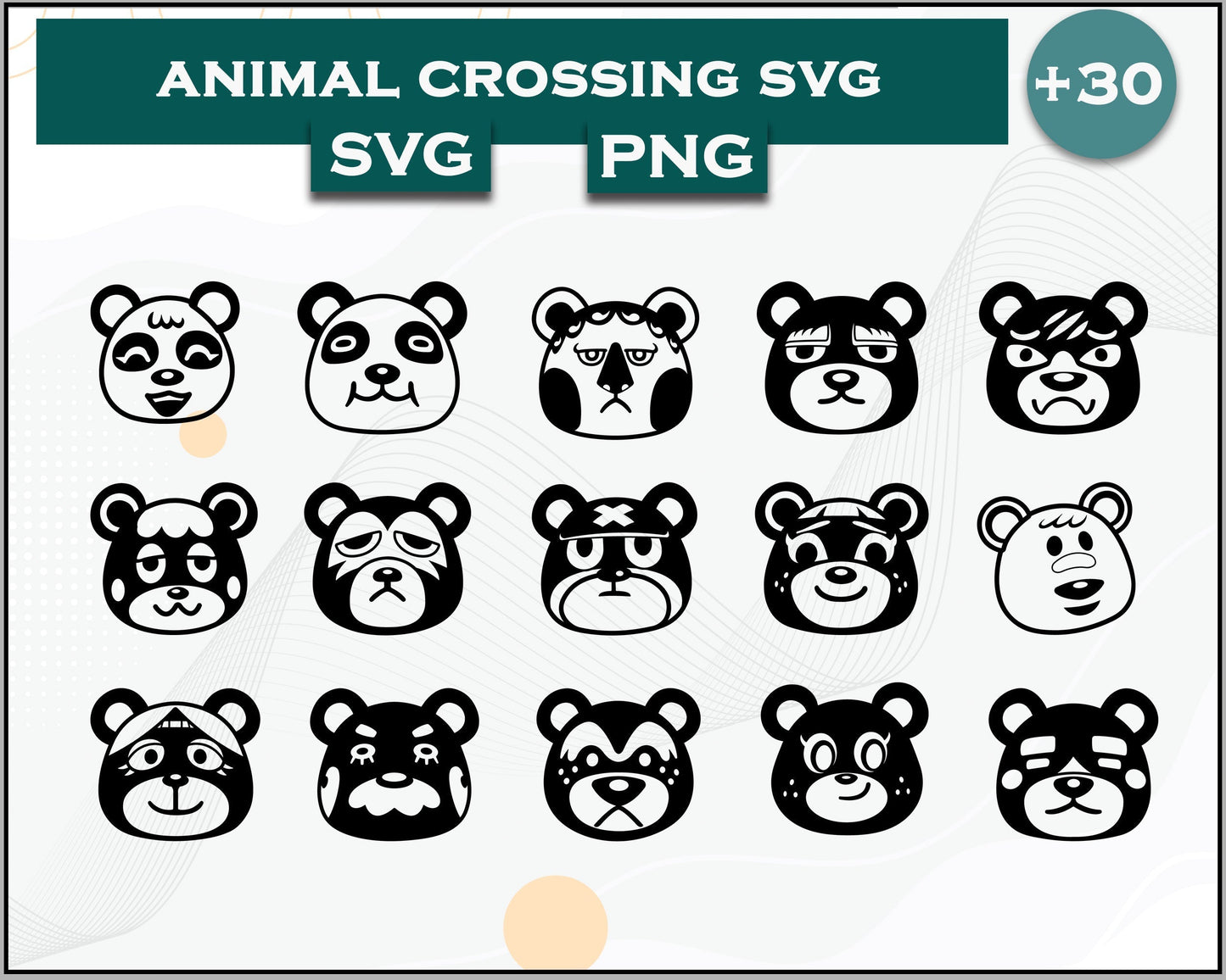 30+ Bears Svg Bundle, Animal Crossing Svg Bundle, Animal Crossing Svg, Cartoon svg, png digital file