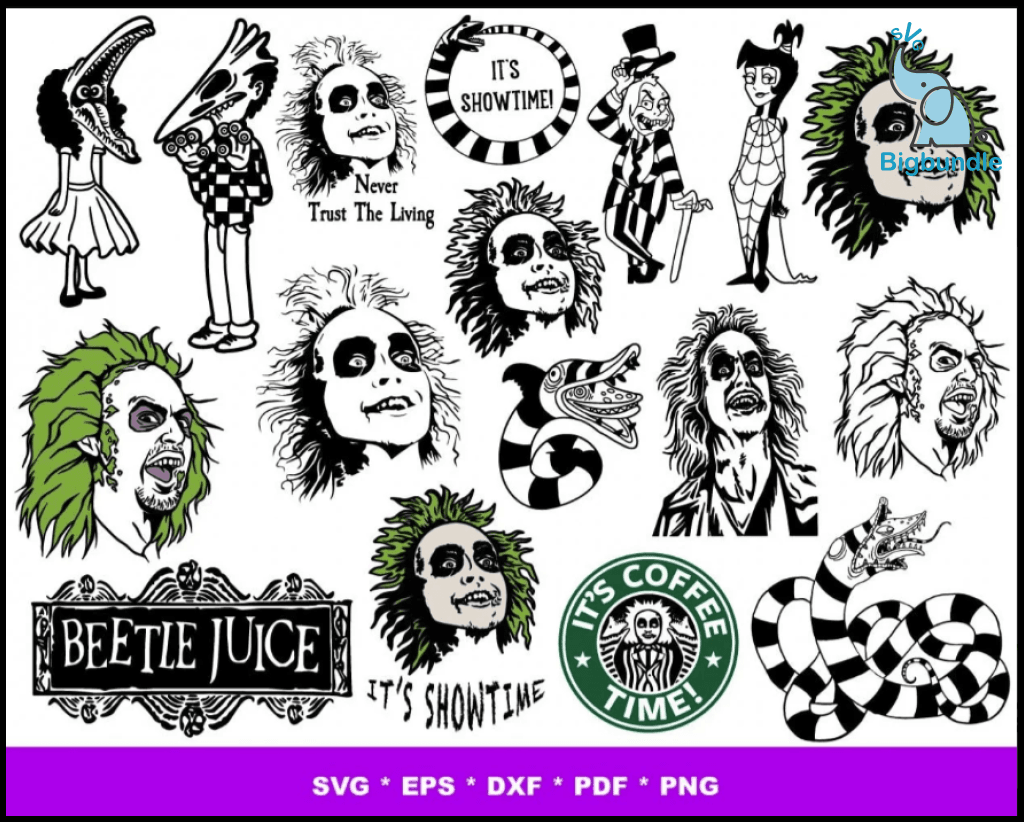 beetlejuice svg bundle 100+ svg, png, dxf, pdf