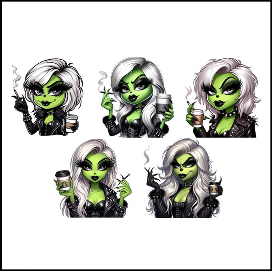 Black grinch Boujee Png Bundle