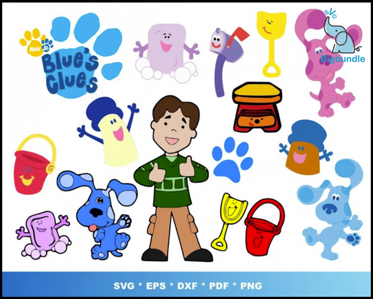 Blues clues svg bundle 25+ svg, png, dxf, pdf