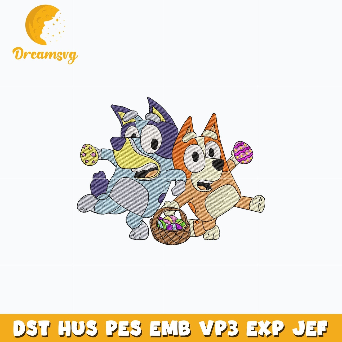 Bluey bingo easter cartoon embroidery