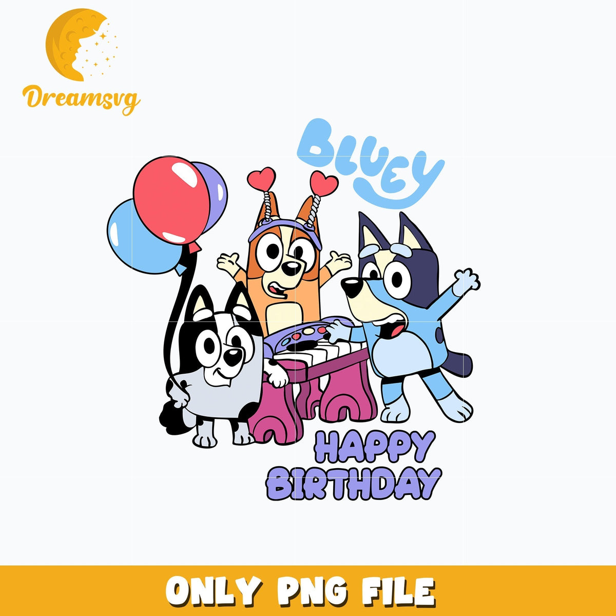 Bluey friends happy birthday png