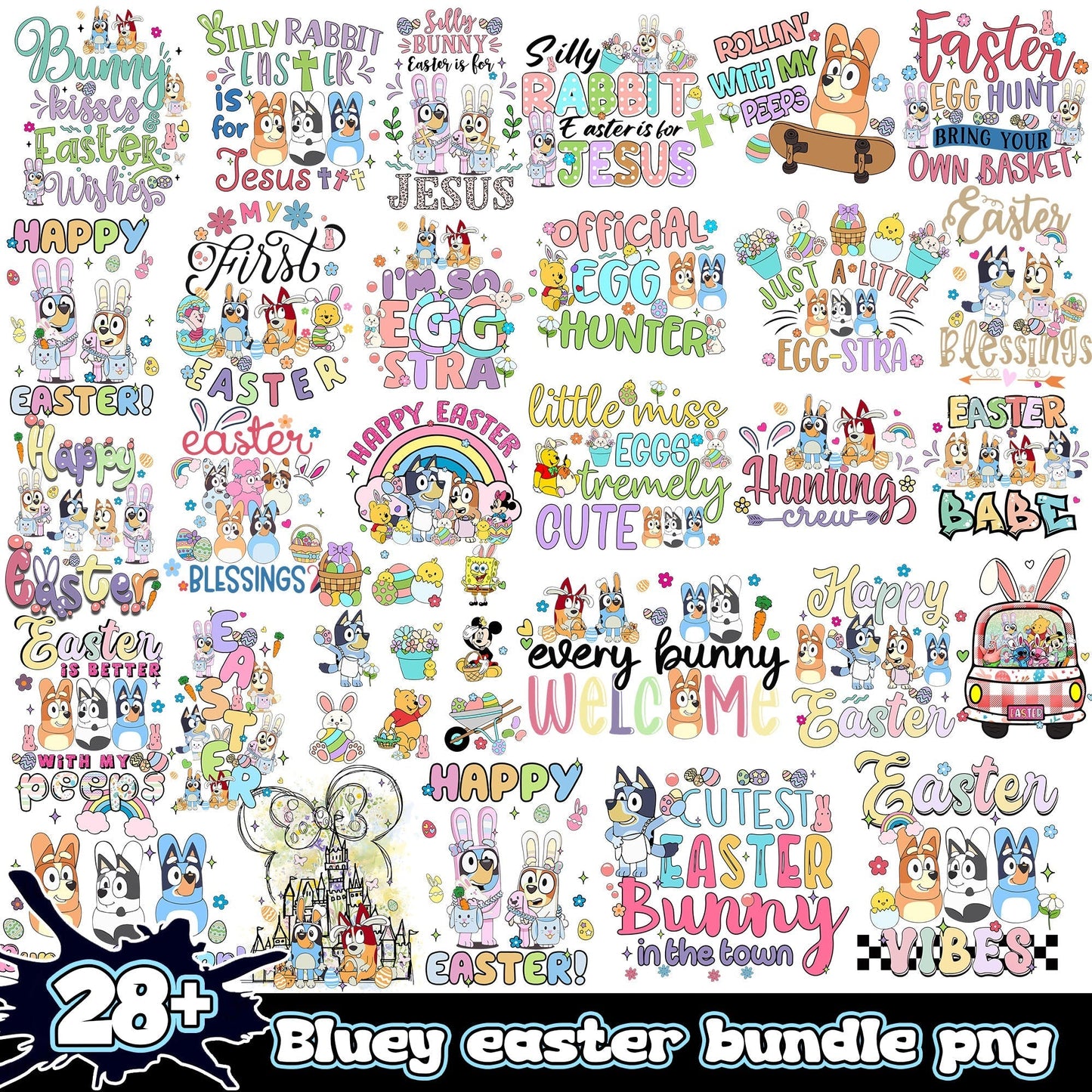 Blue Dogs Easter Png bundle