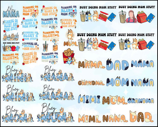 52+ bluey mom bundle png, Bluey vector, bluey alphabeth, bluey cutfile, bluey clipart