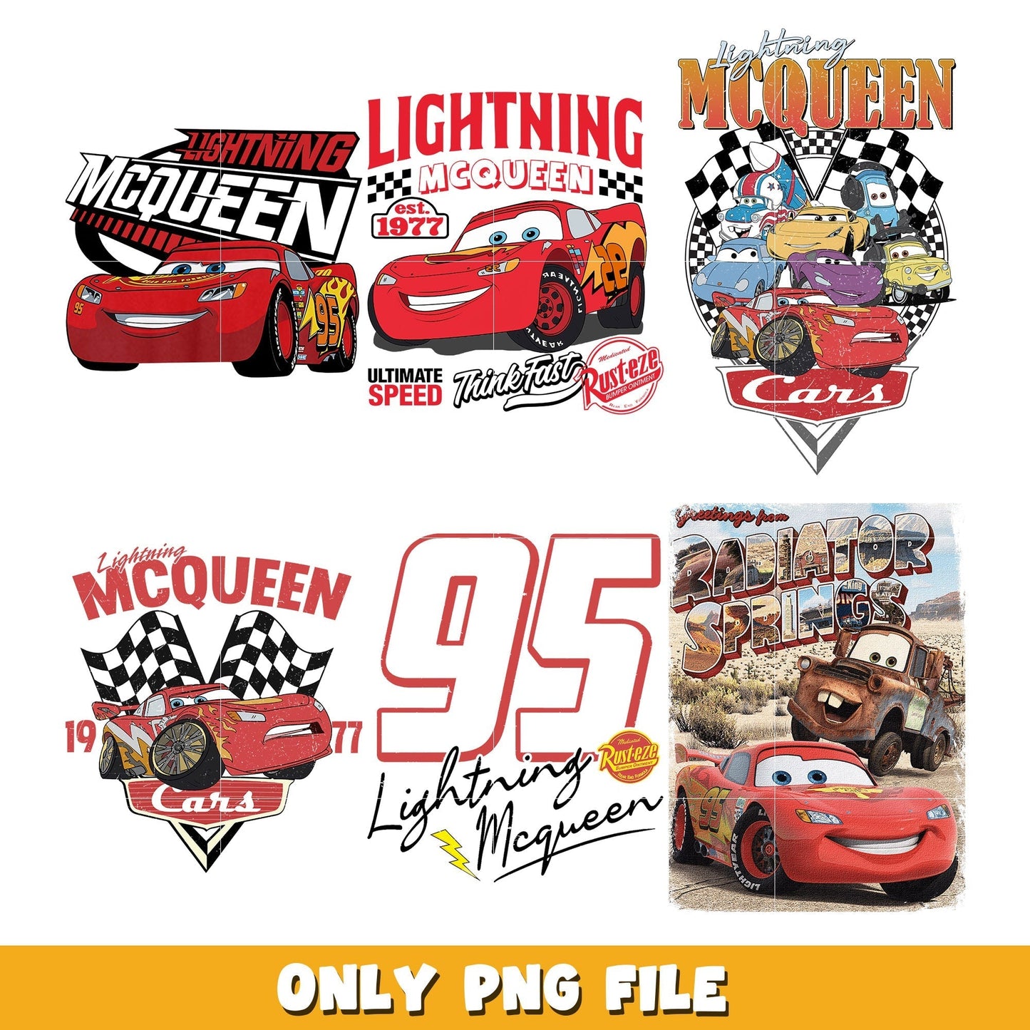 Lightning Mcqueen Faces bundle png, cars png, Disney cartoon png, Digital download
