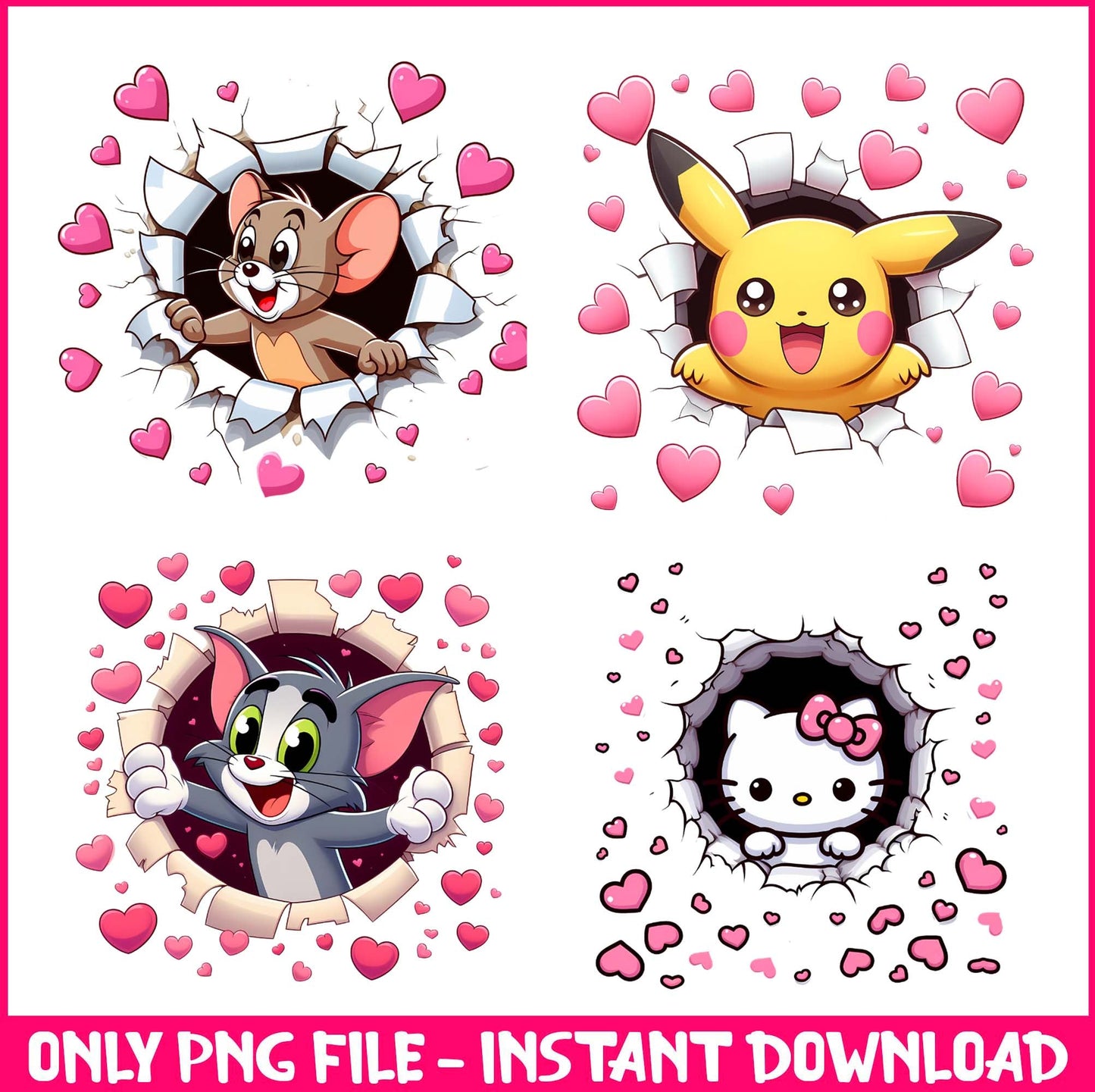 Cartoon Valentine Png Bundle