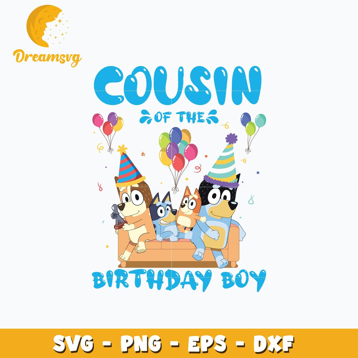 Bluey cousin of the birthday boy cartoon svg
