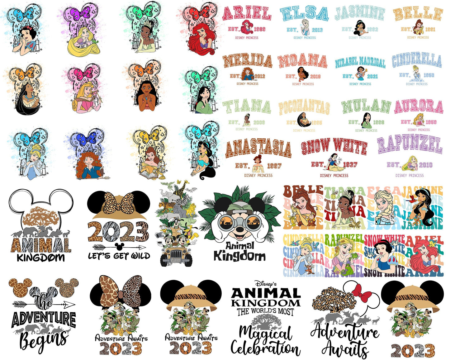 NEWEST Disney 2023 Bundle PNG - Digital Download