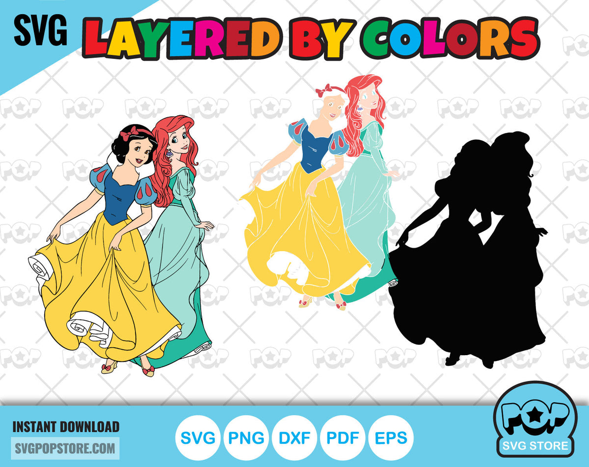 Classic Princesses BIG BUNDLE 500 files, Disney Princess svg cut files for Cricut / Silhouette, Princess png