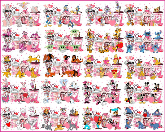 20+ Disney coffee Valentines Day bundle, Valentines coffee, Valentines PNG Designs VLT30122201