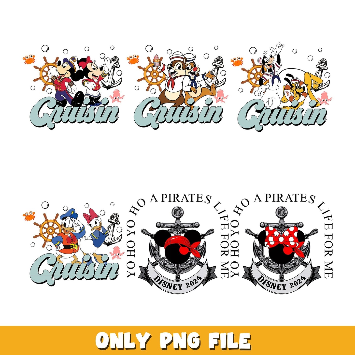 Cruisin With Mickey and friends bundle png, Disney cartoon png, Digital download