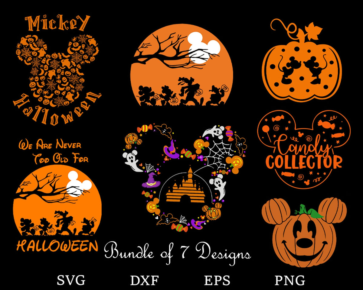 Disney halloween bundle svg, Mickey Characters Halloween, Instant download