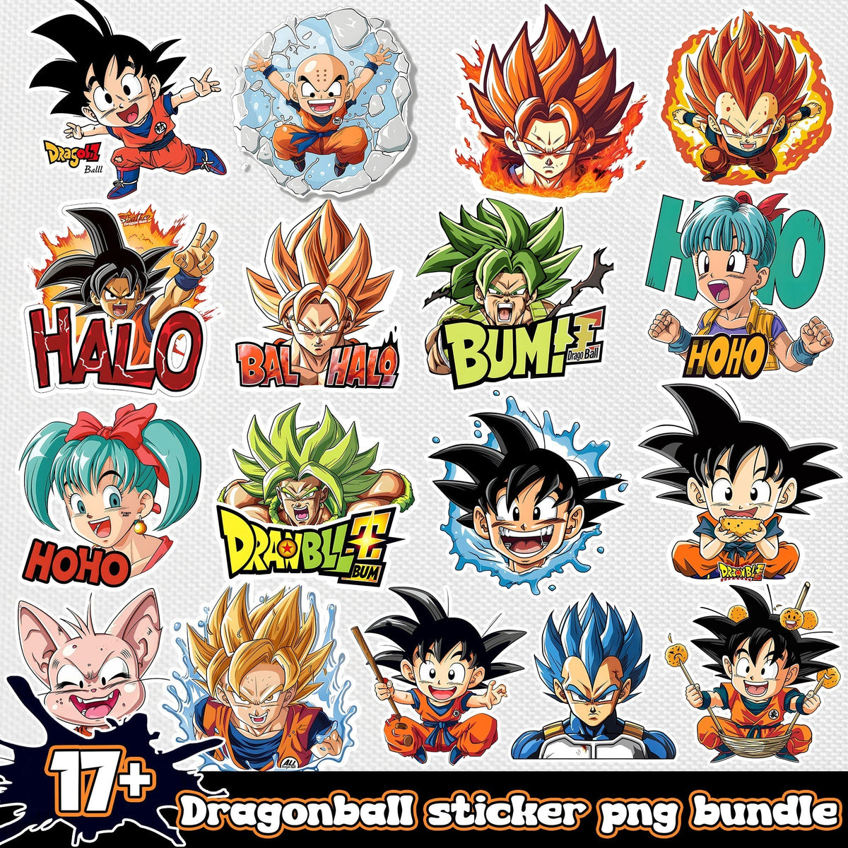 Dragonball sticker png bundle
