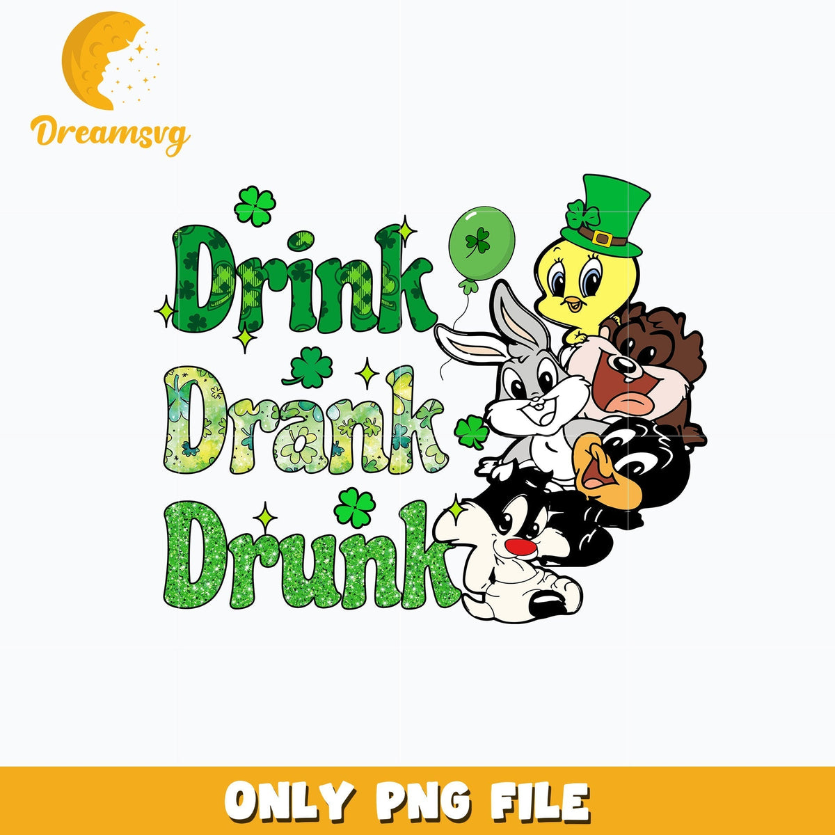 Looney Tunes baby drink patrick's day Png