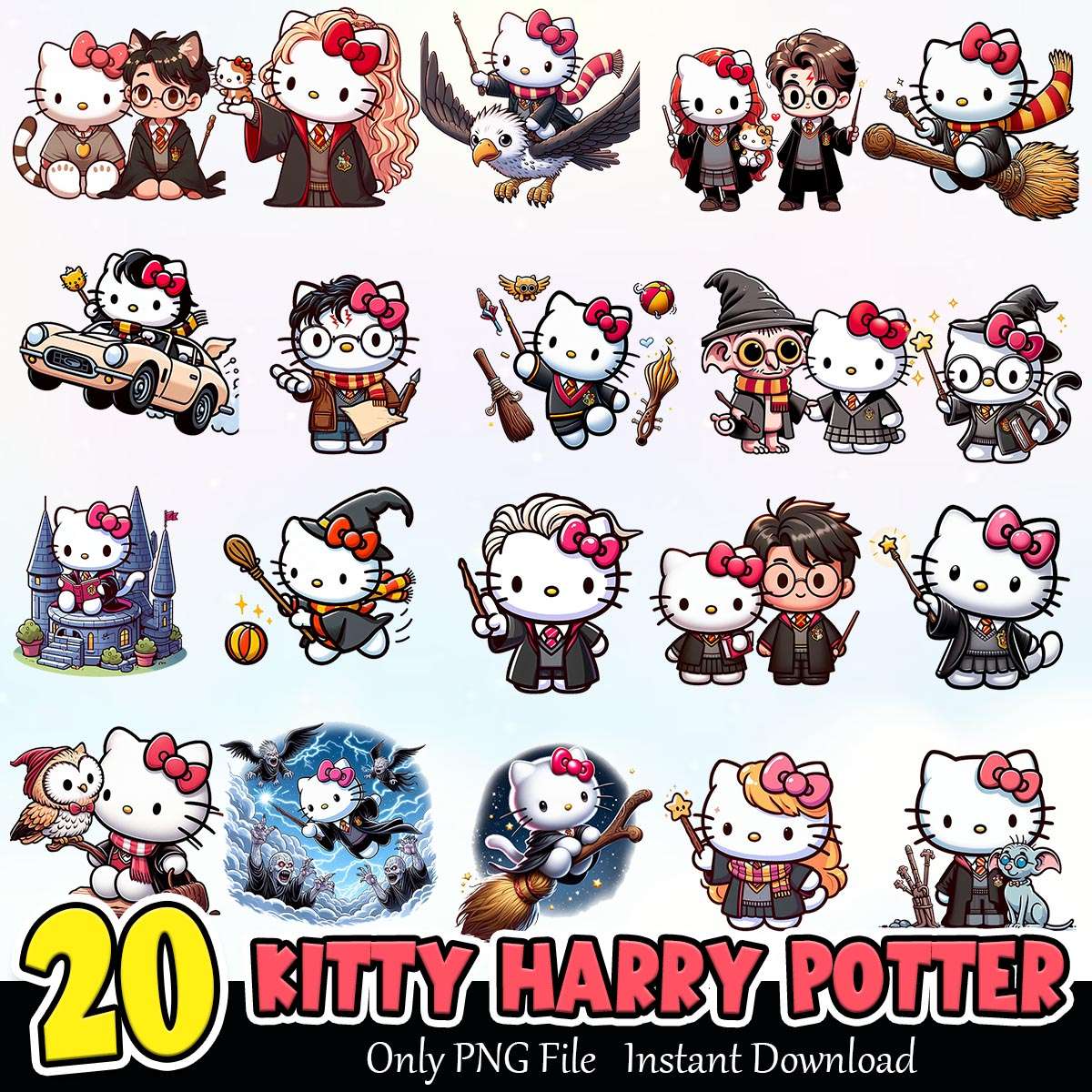 Kitty Harry Potter Bundle PNG Instant Download