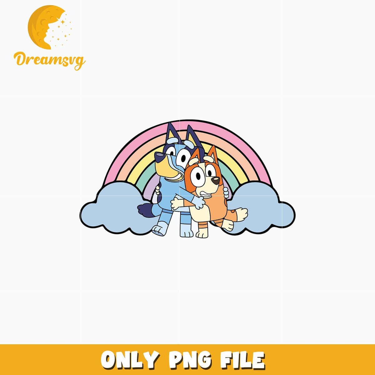 Bluey x bingo rainbow png