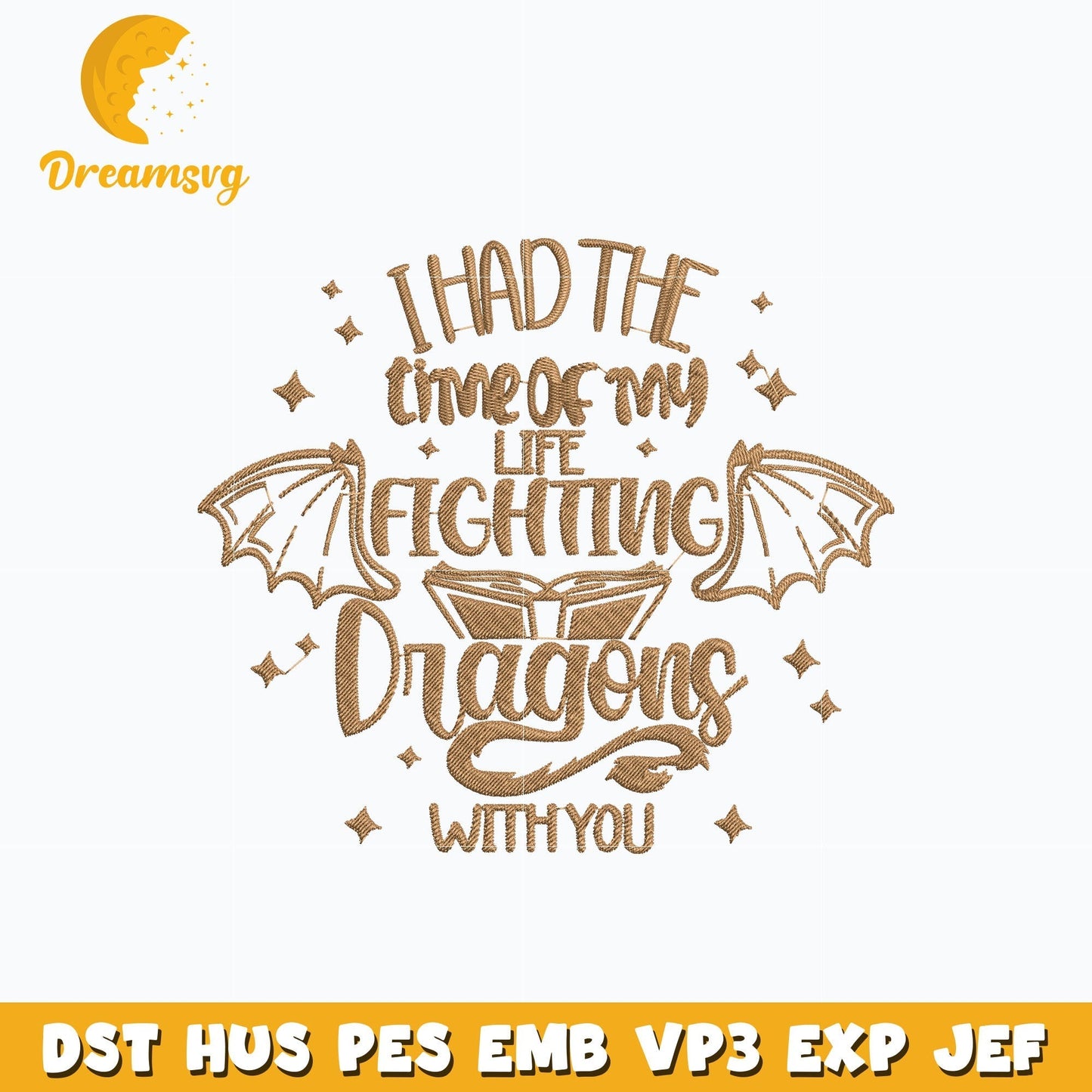 Fighting dragon with you desgin embroidery