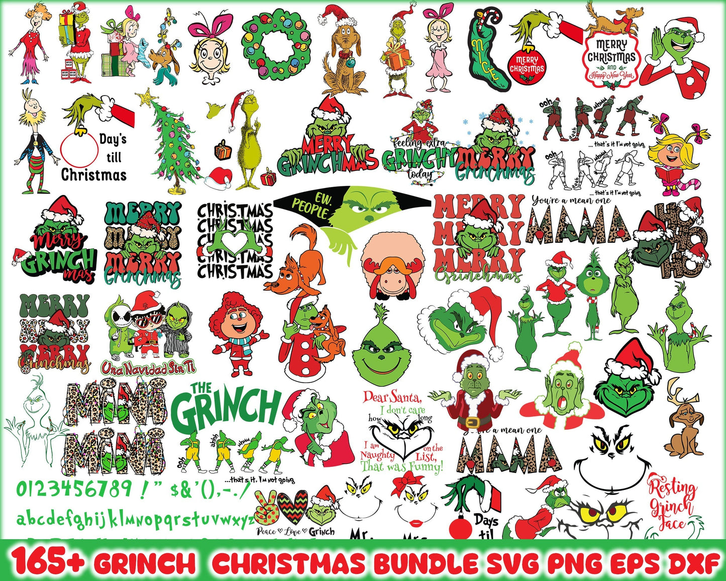 165+ Grinch Bundle SVG, Grinch SVG, Grinchmas Cutting Image, Christmas Grinch svg, png, eps, dxf CRM24112204